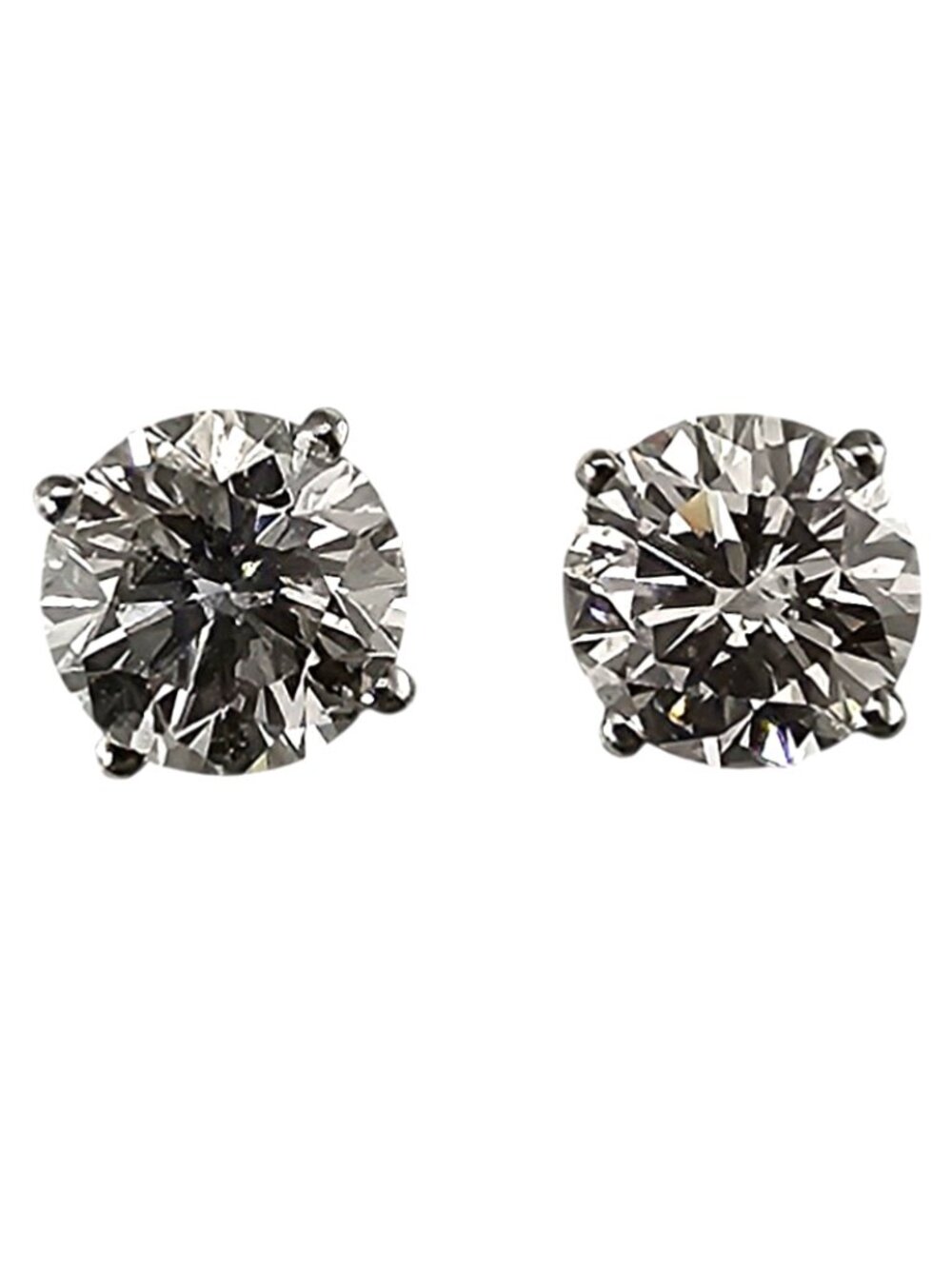 14K White Gold Diamond Stud Earrings #24934